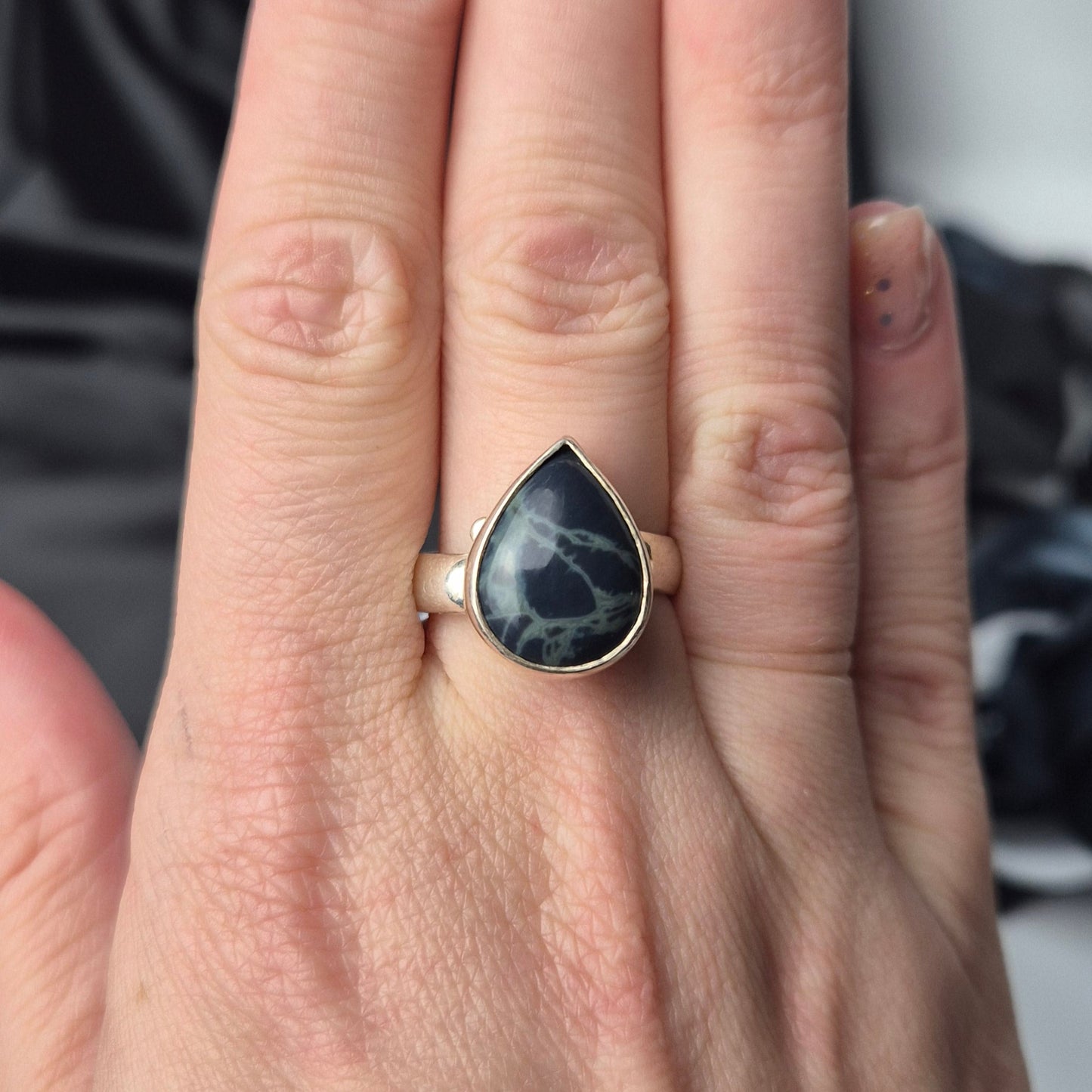 Spiderweb obsidian ring 4