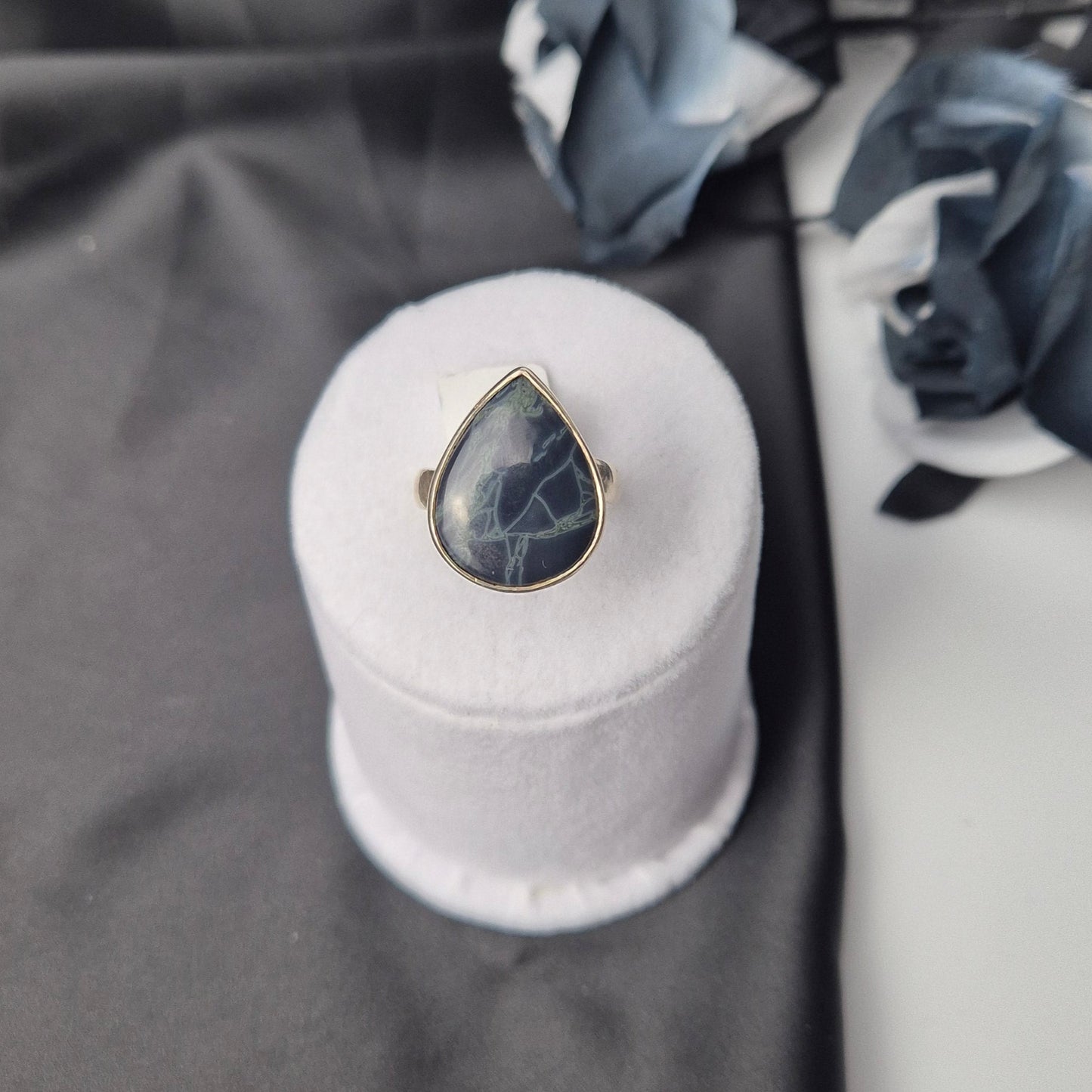 Spiderweb obsidian ring 7