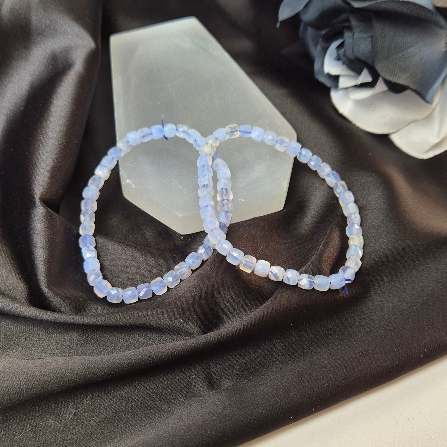 Blue lace agate facet bracelet