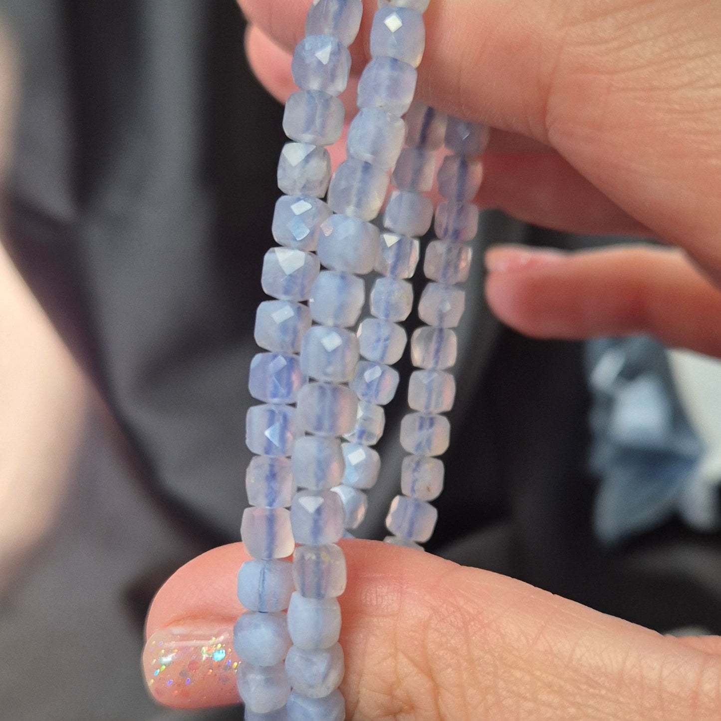 Blue lace agate facet bracelet