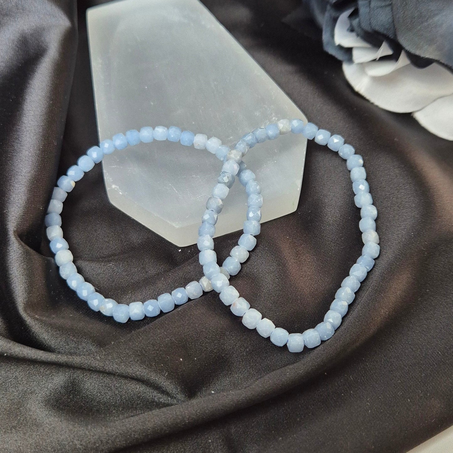 Angelite facet bracelet