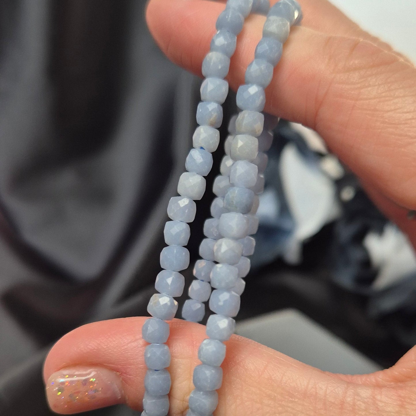 Angelite facet bracelet