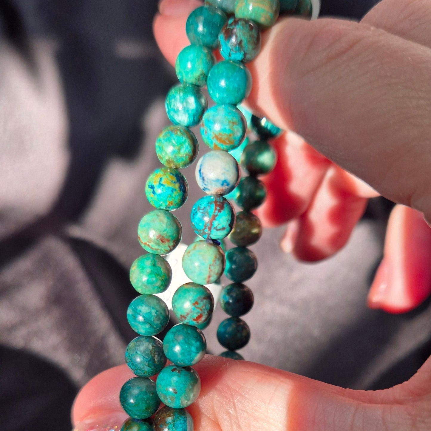 Chrysocolla / malachite bracelet light