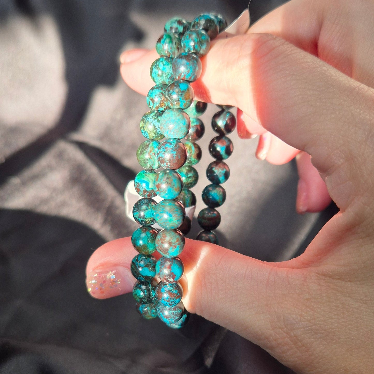 Chrysocolla / malachite bracelet dark