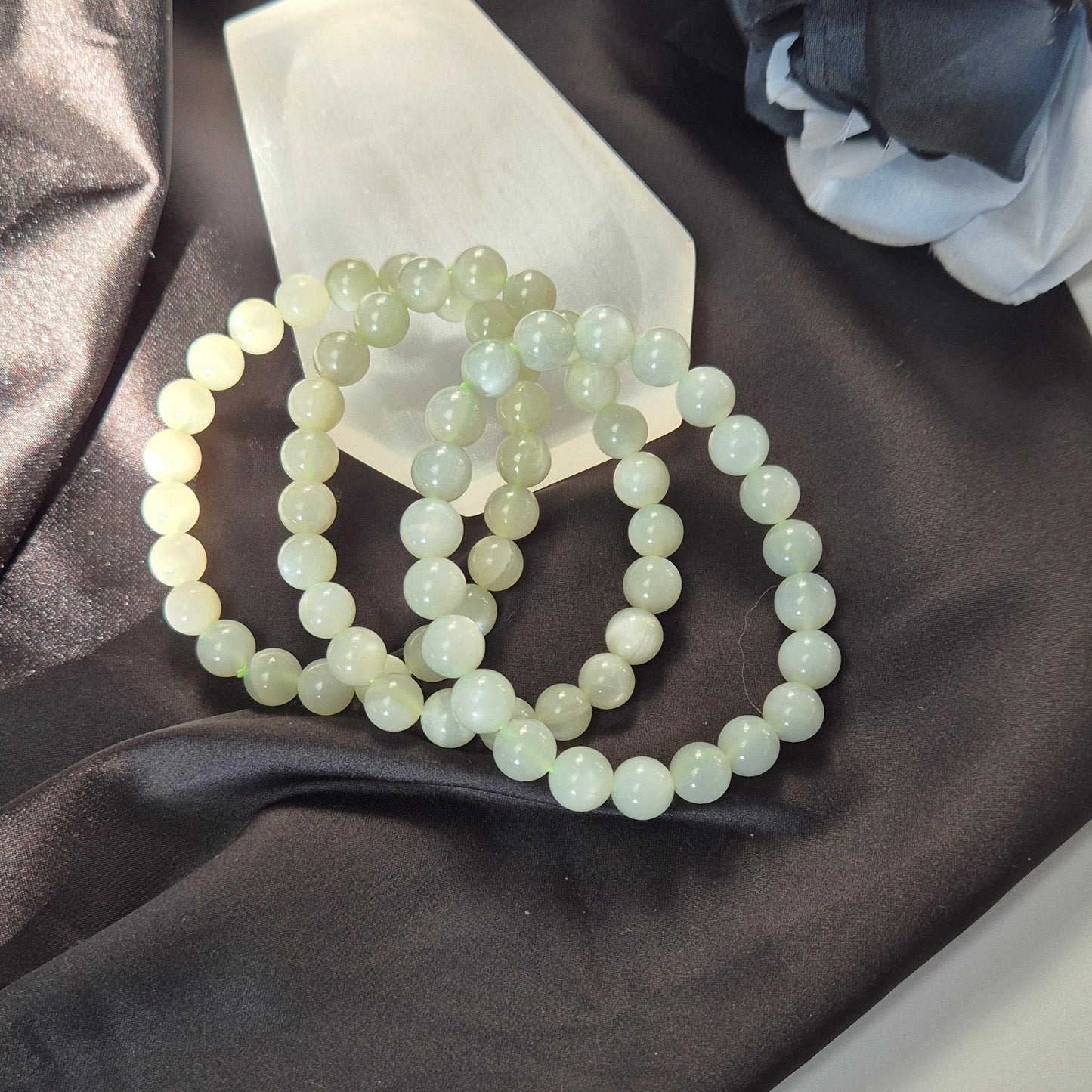 Sage green moonstone bracelet