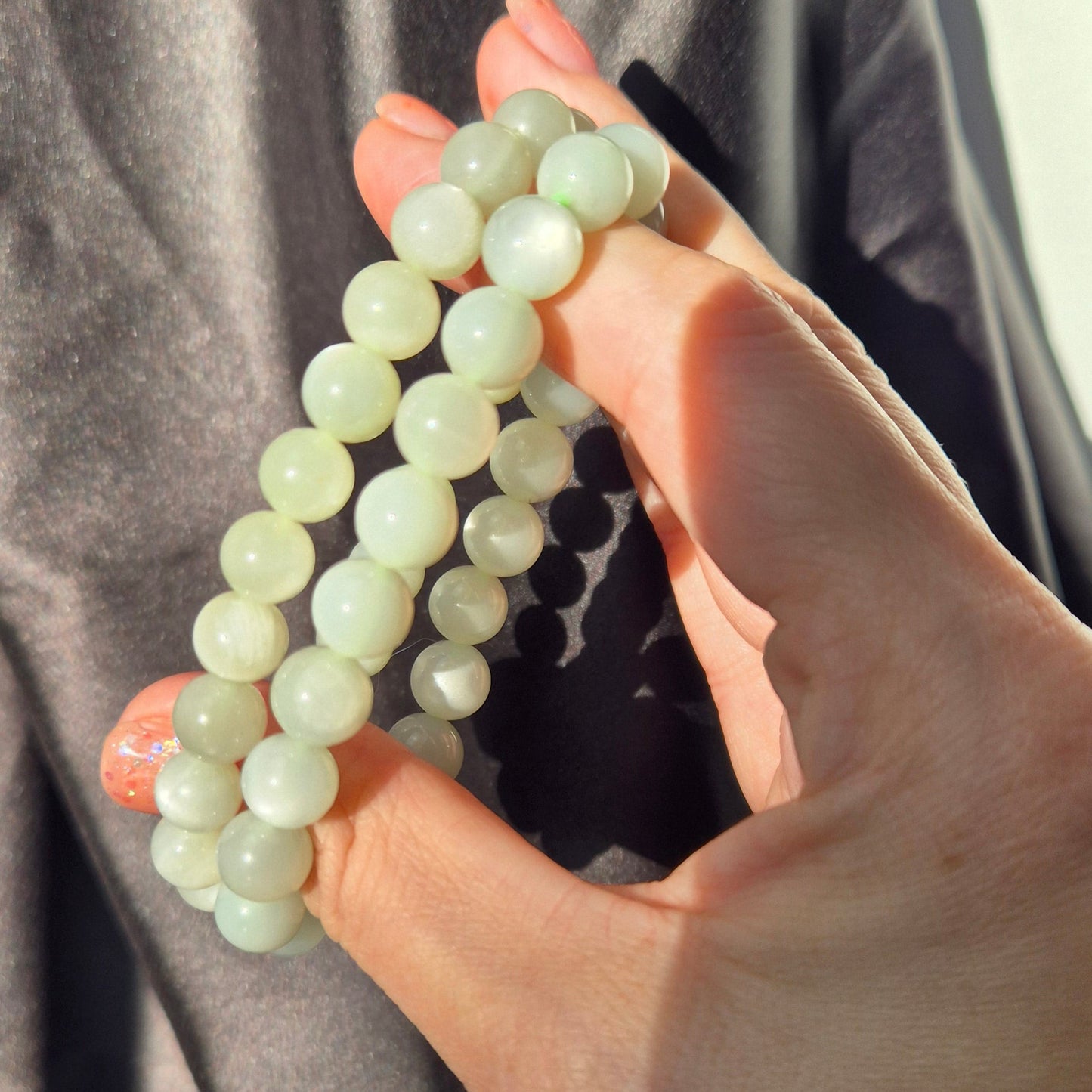 Sage green moonstone bracelet