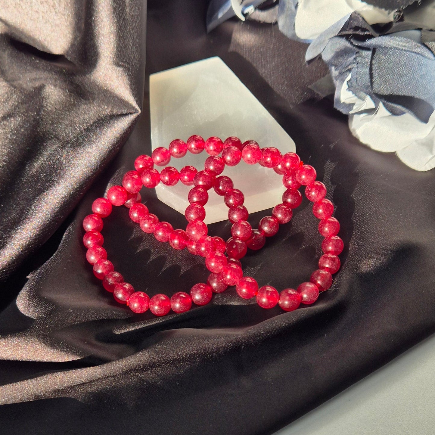 Dark quality strawberry wuarts (red aventurine) bracelet