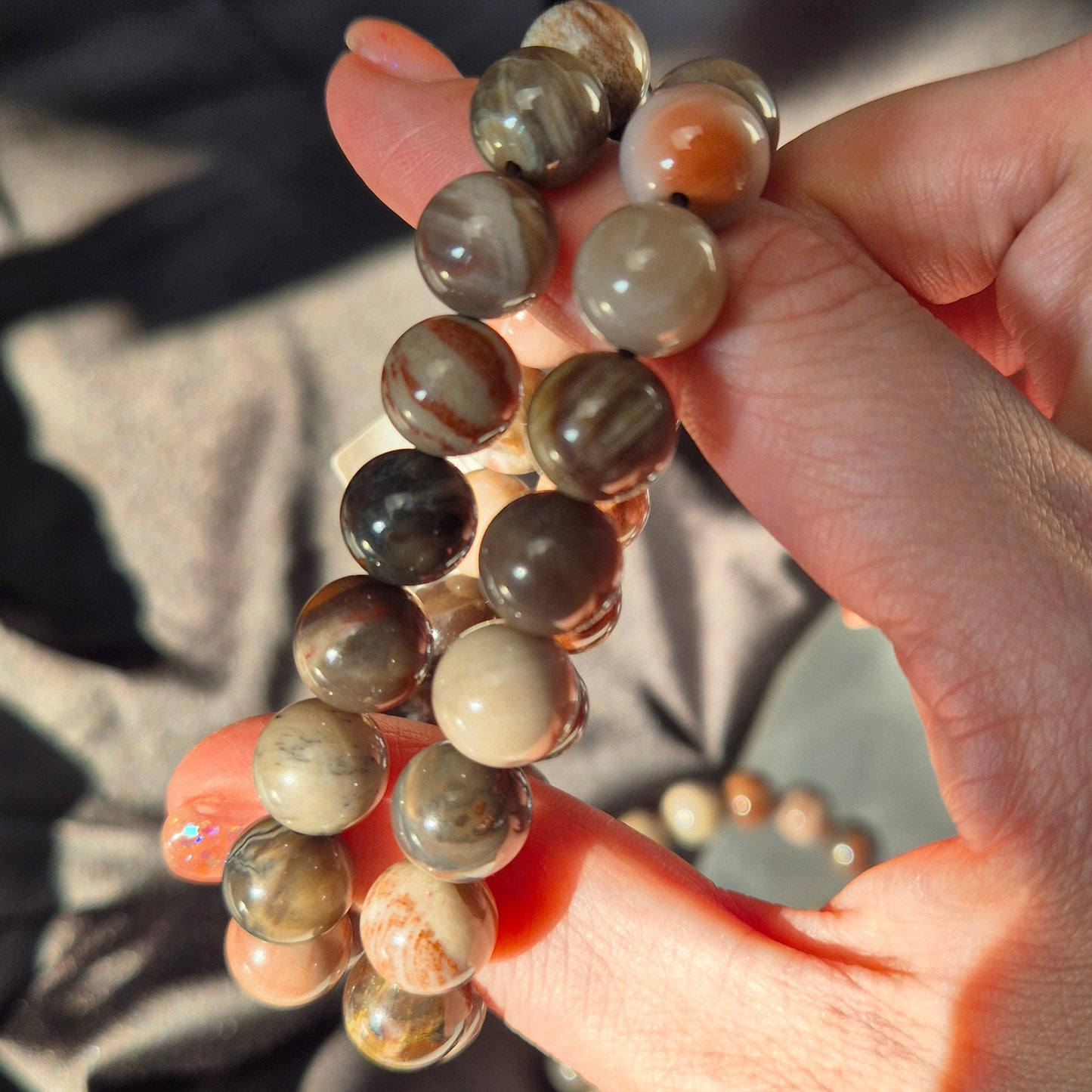 Petrified wood bracelet