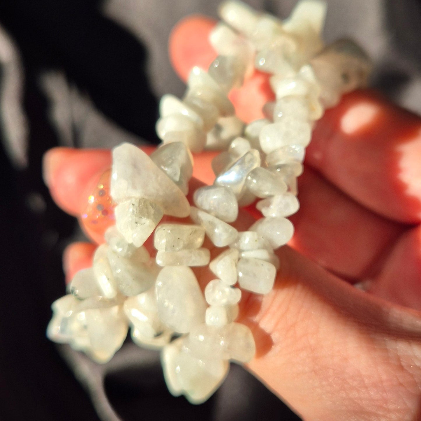 Rainbow moonstone facet bracelet