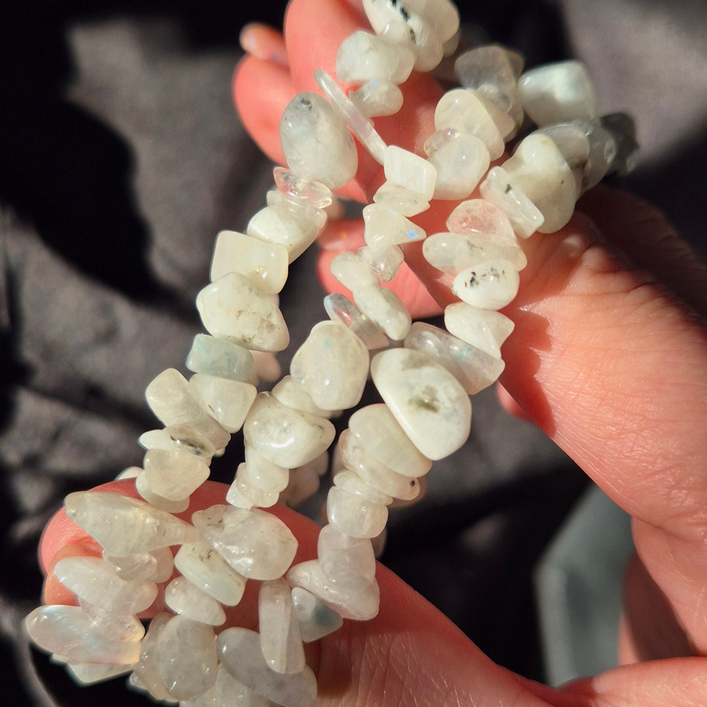 Rainbow moonstone facet bracelet