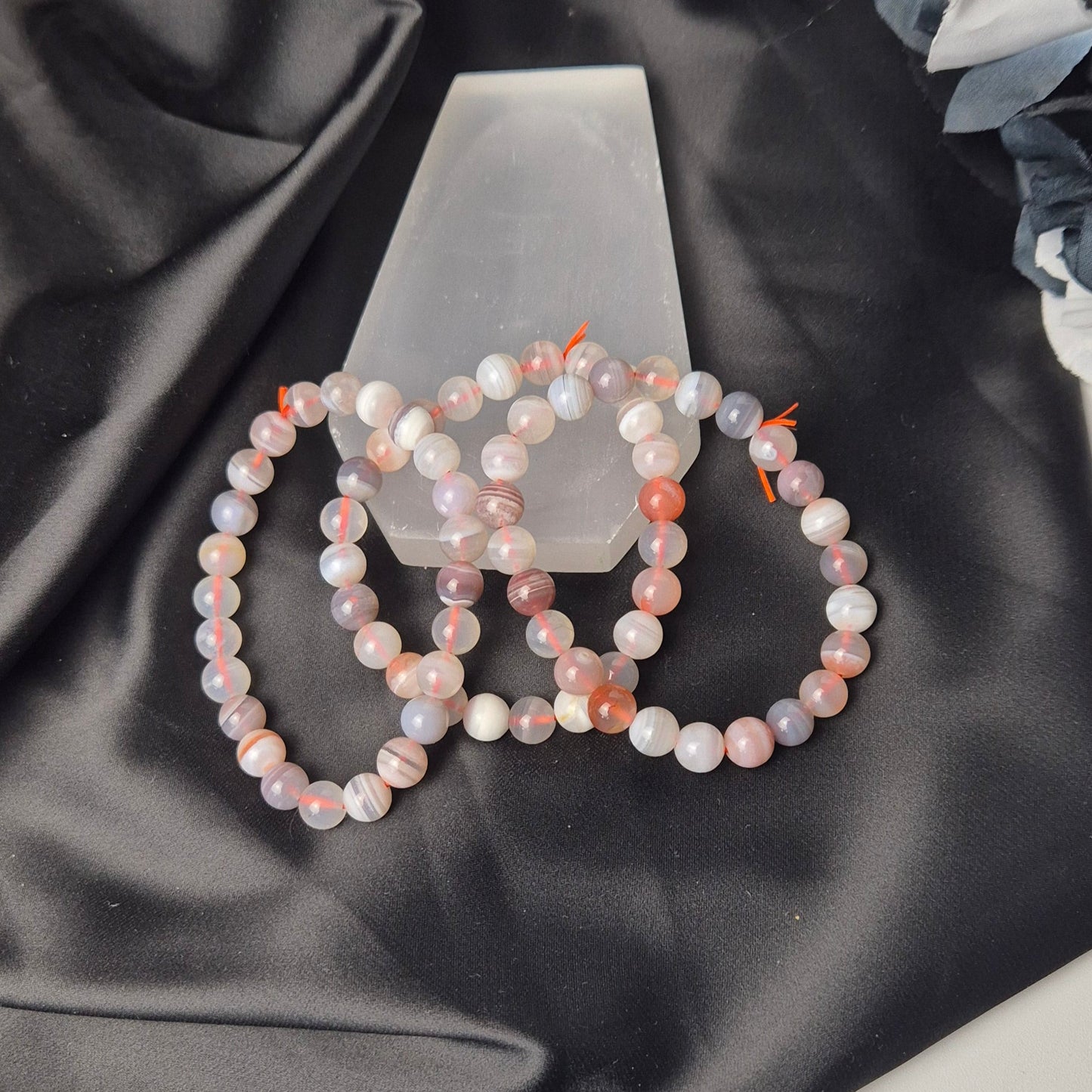 Pink Botswana agate bracelet (natural colour)