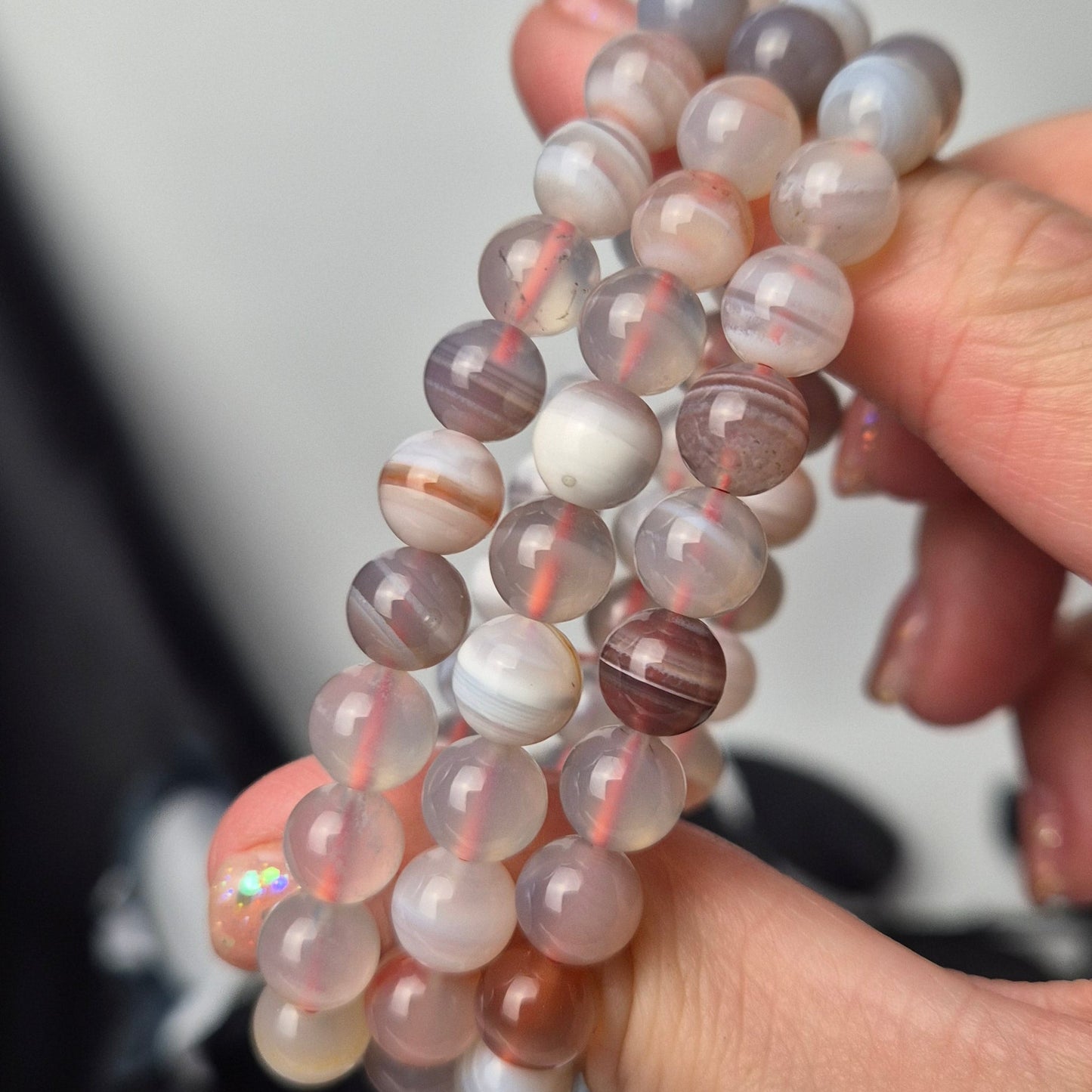 Pink Botswana agate bracelet (natural colour)