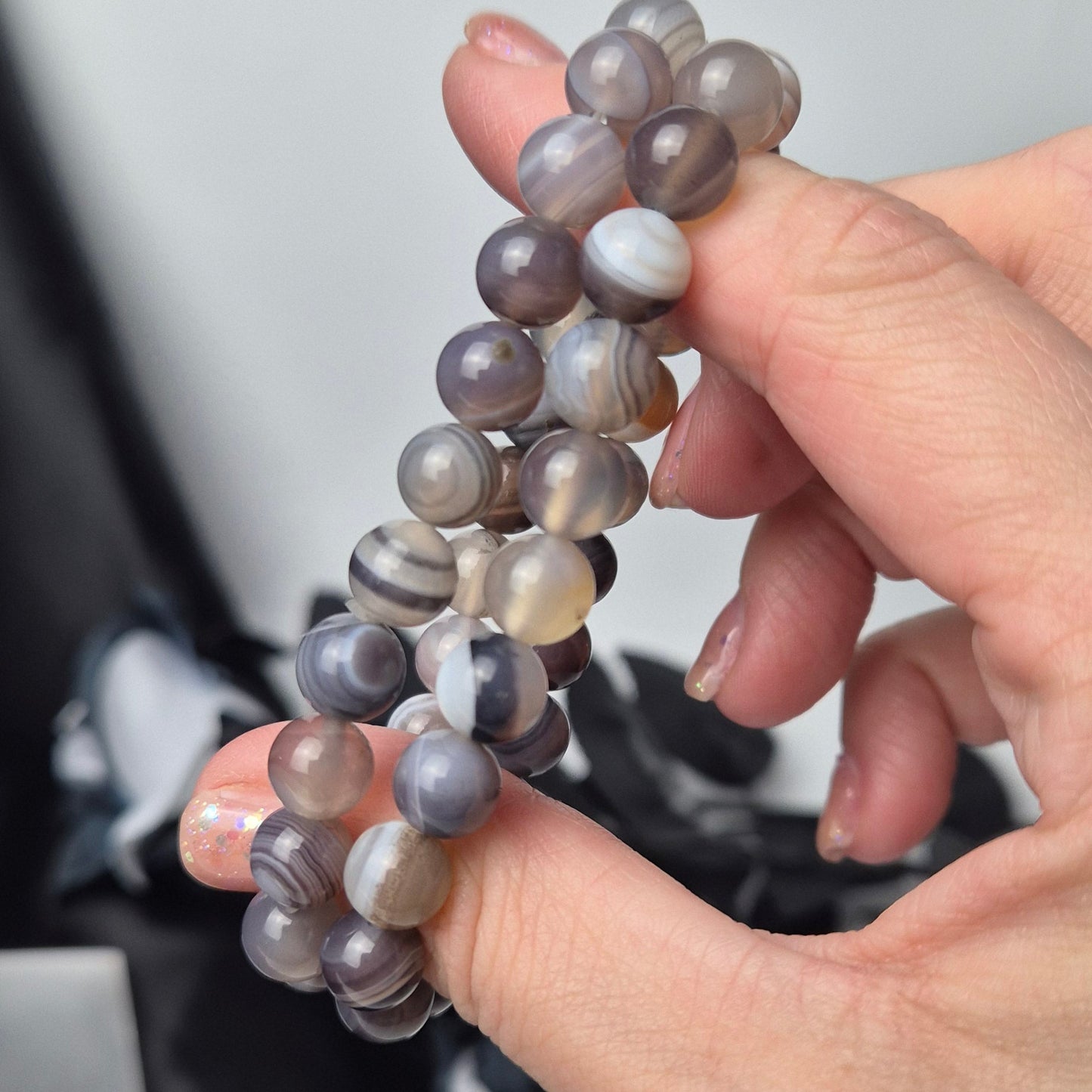 Grey botswana agate bracelet (natural colour)