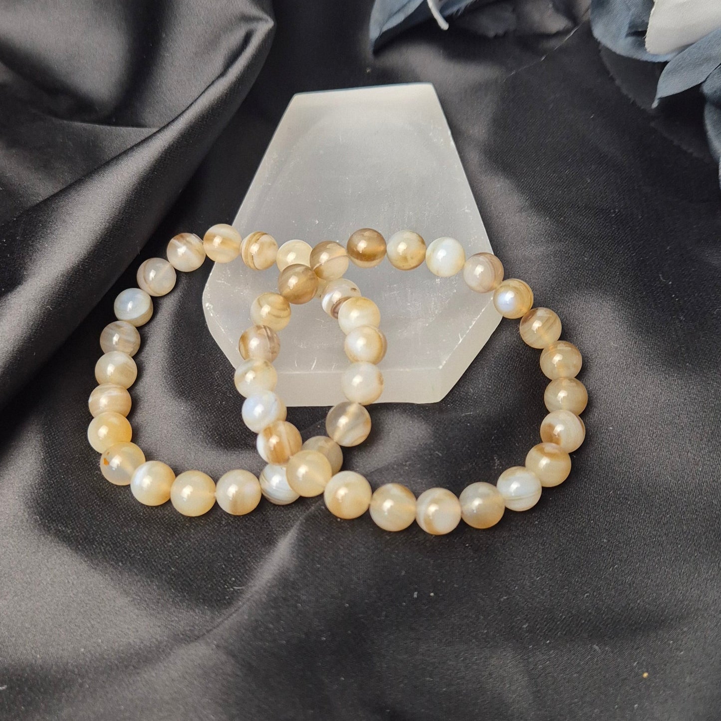 Beige Botswana agate bracelet (natural colour)
