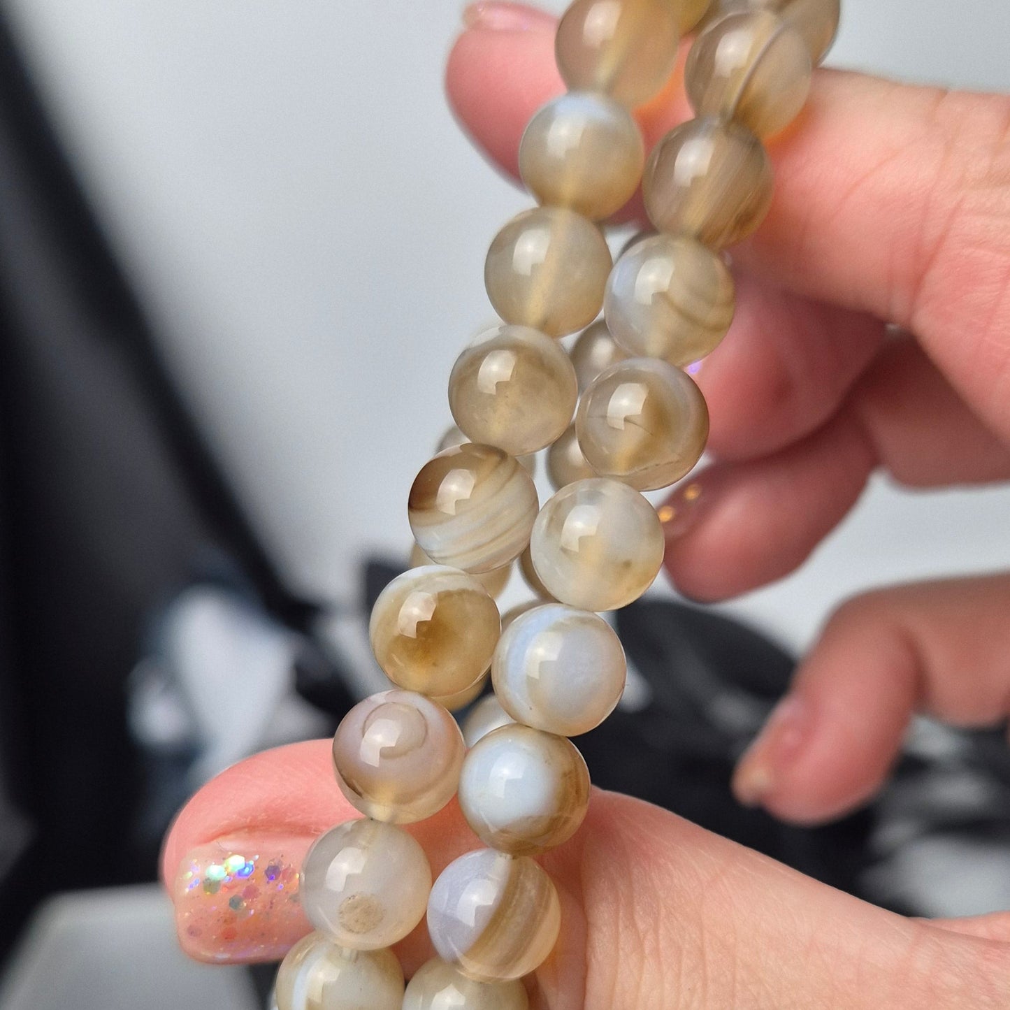 Beige Botswana agate bracelet (natural colour)
