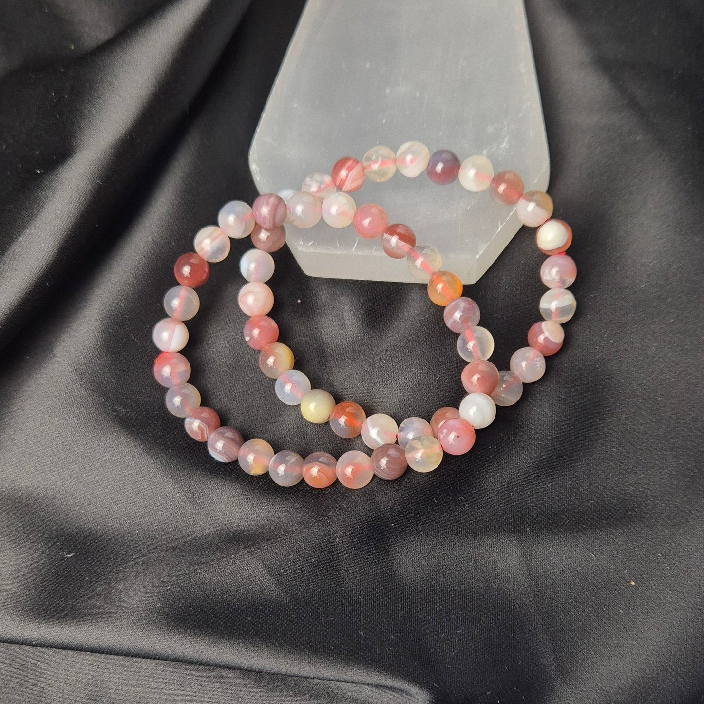 Pink Botswana agate bracelet (natural colour)
