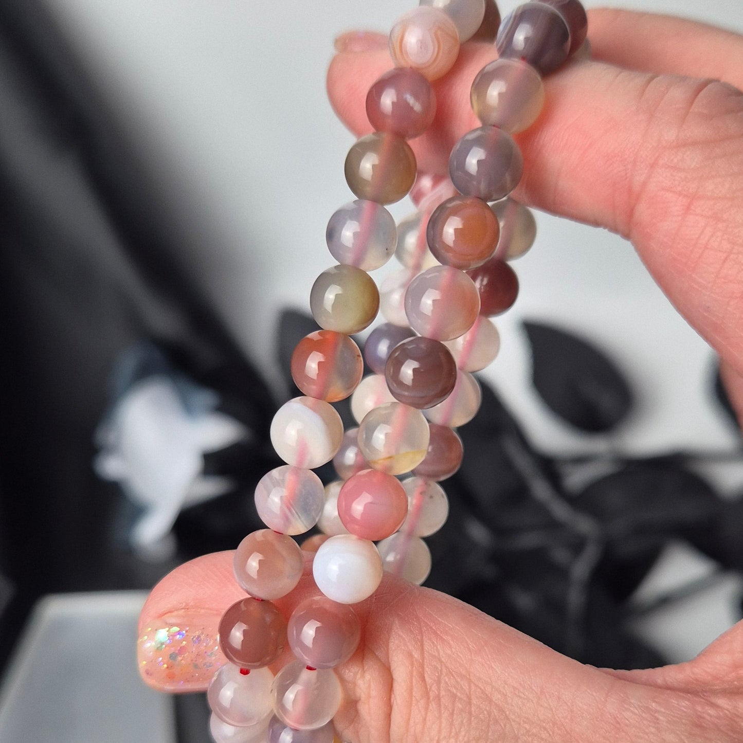 Pink Botswana agate bracelet (natural colour)
