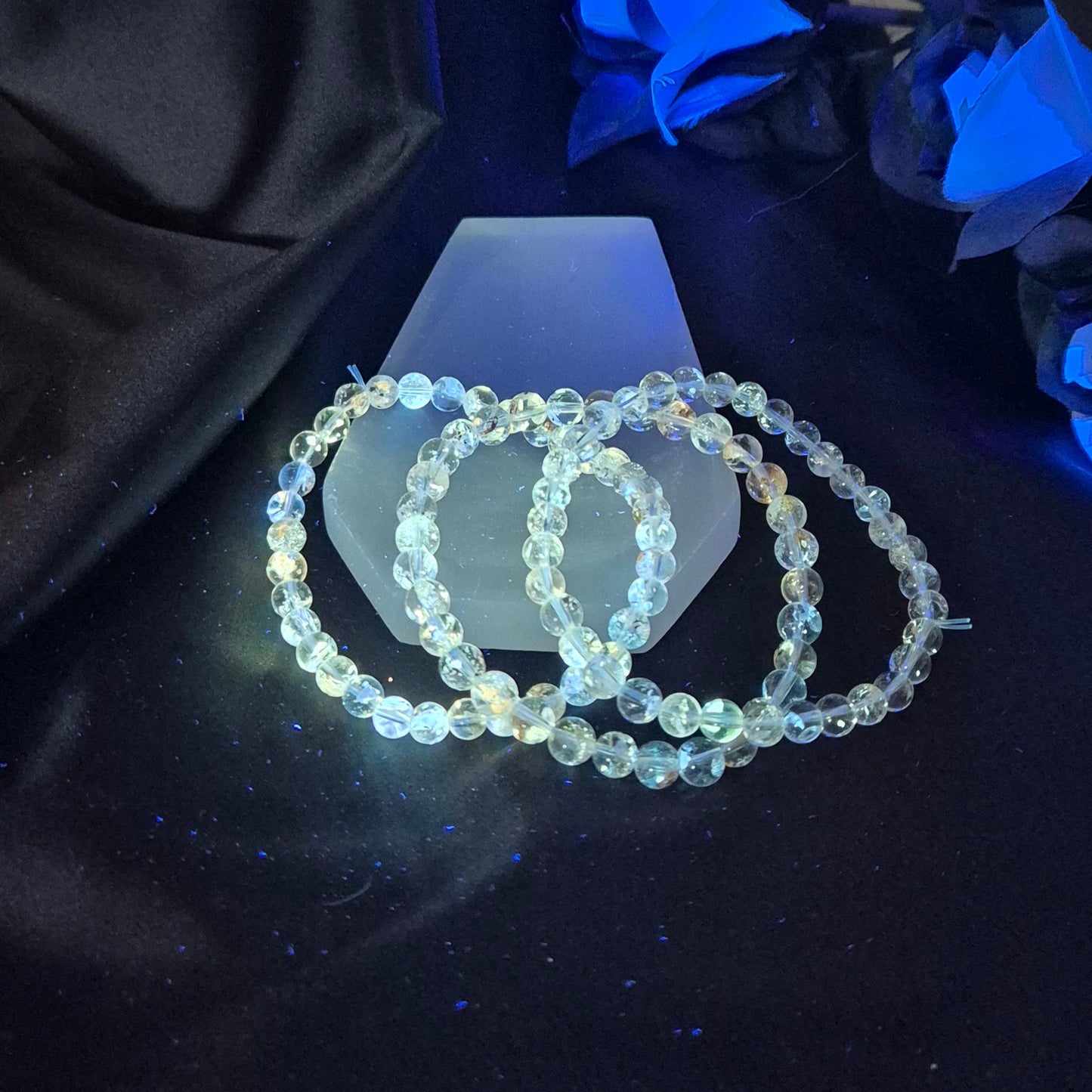 Petroleum quarts / Golden enhydro bracelet (rare)