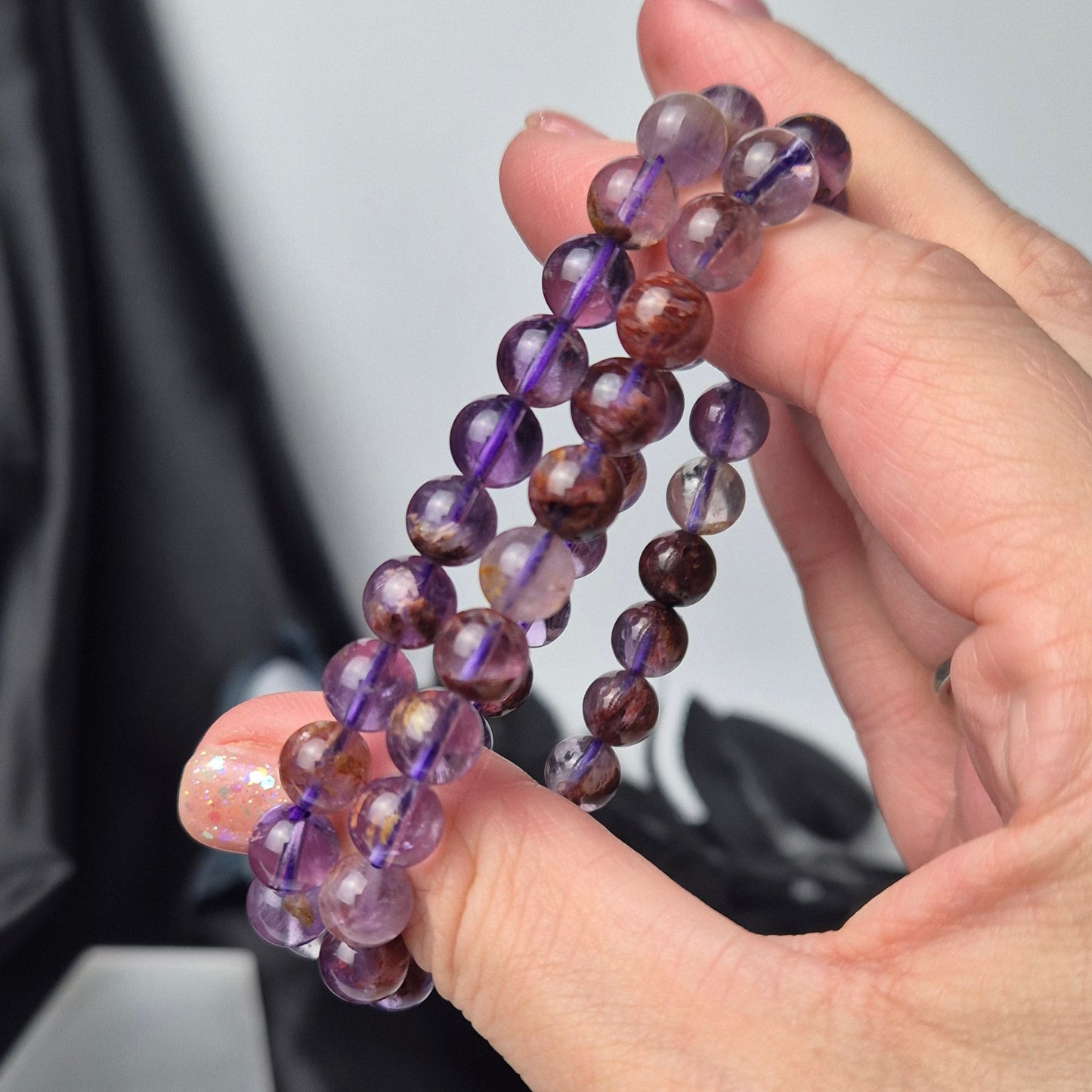 Amethist / Lodolite bracelet