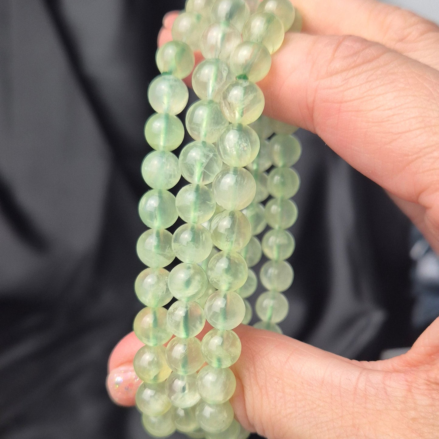 Gem prehnite bracelet