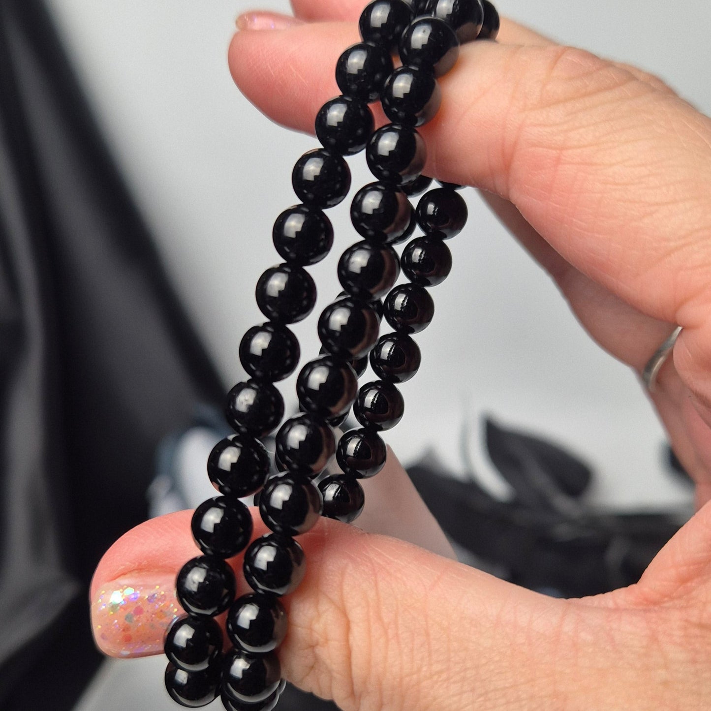 Black obsidian bracelet