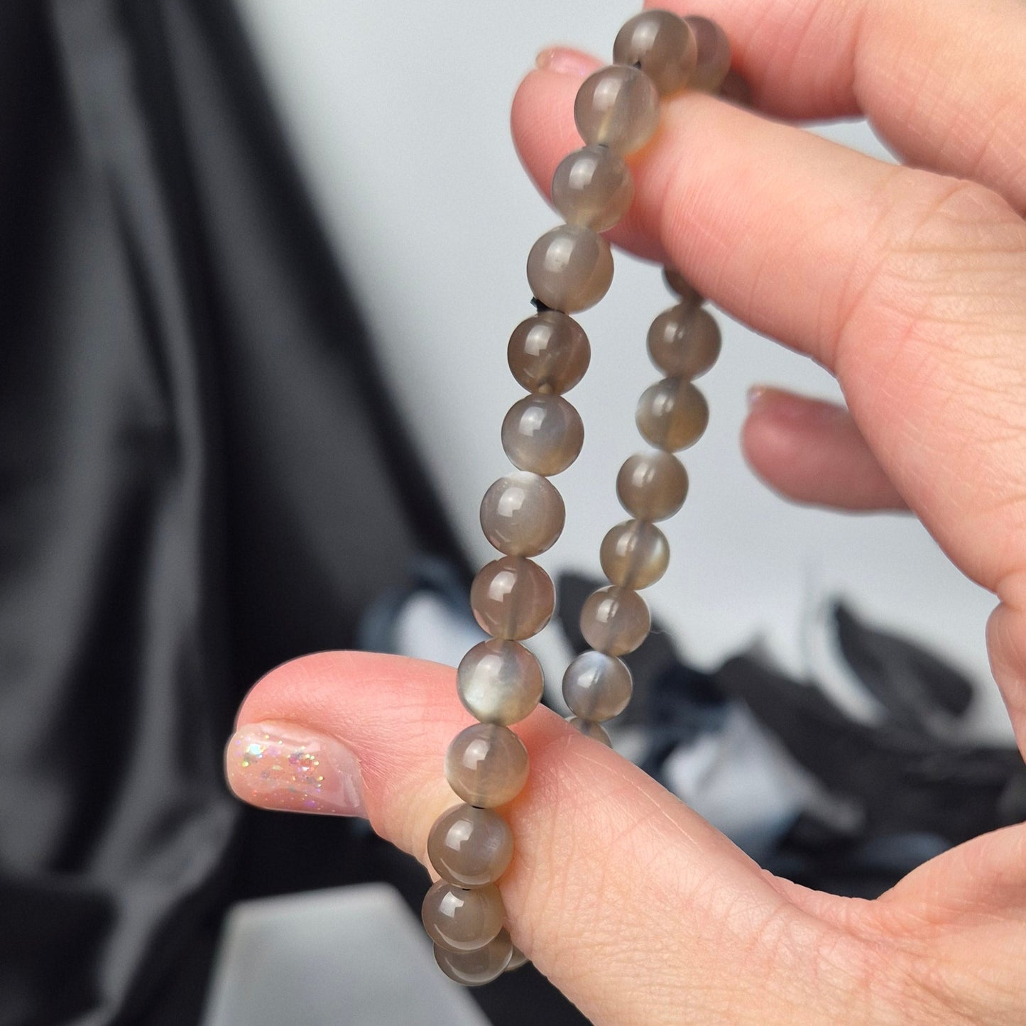 Beige moonstone bracelet