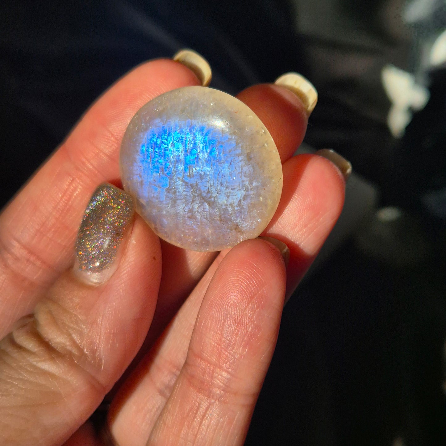 White moonstone amulet