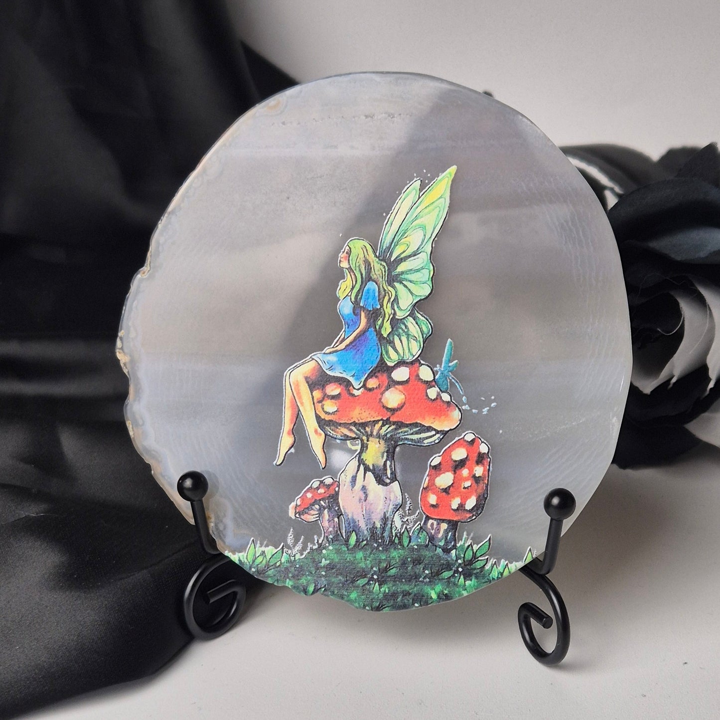 Agate slice fairy
