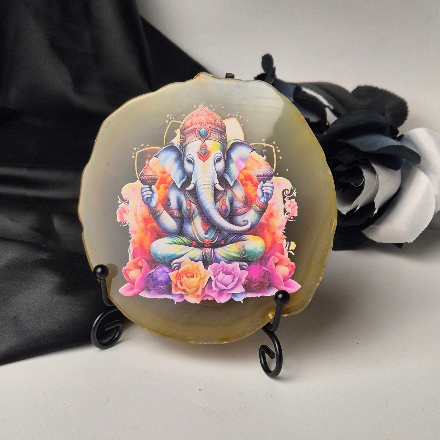 Agate slice Ganesha