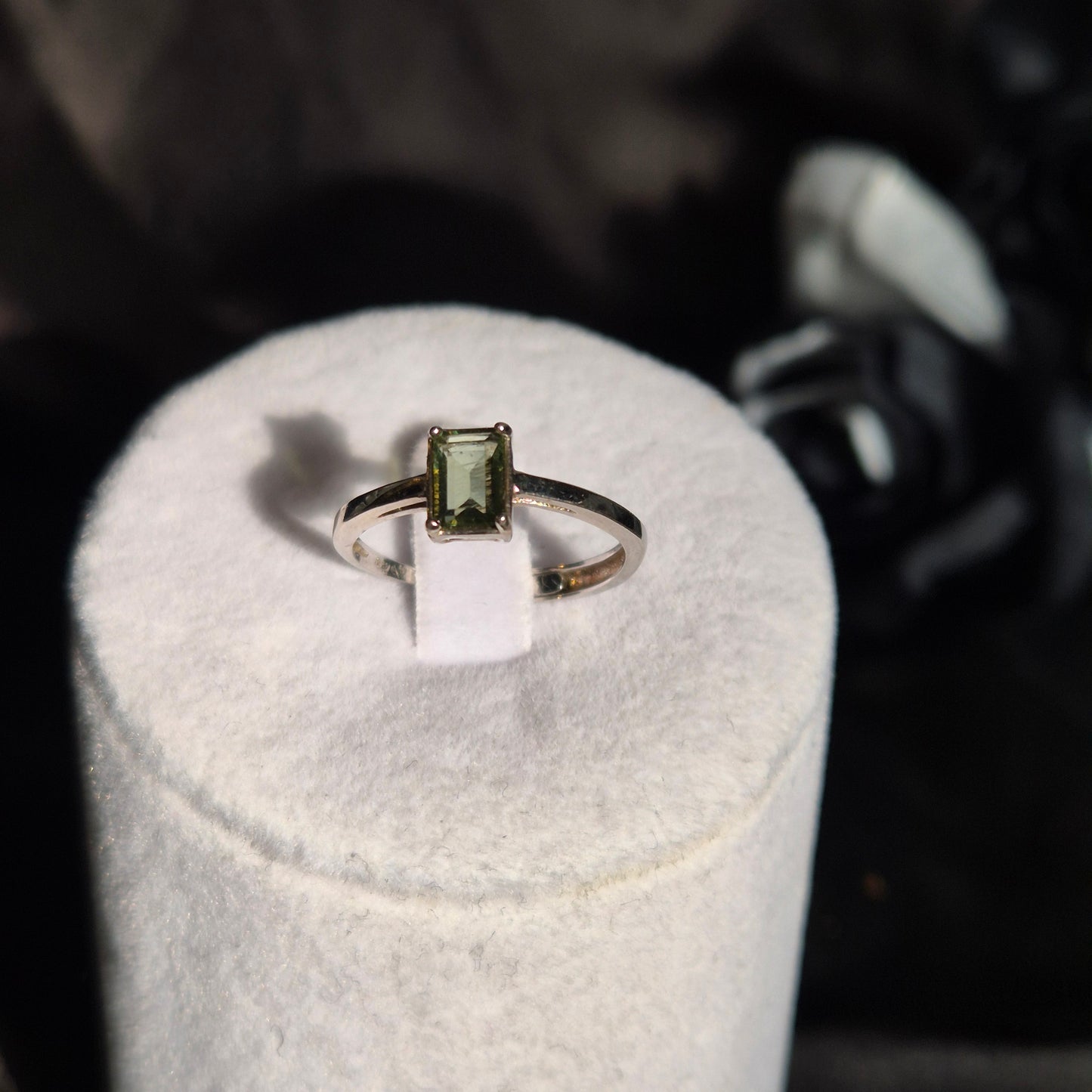 Moldavite ring