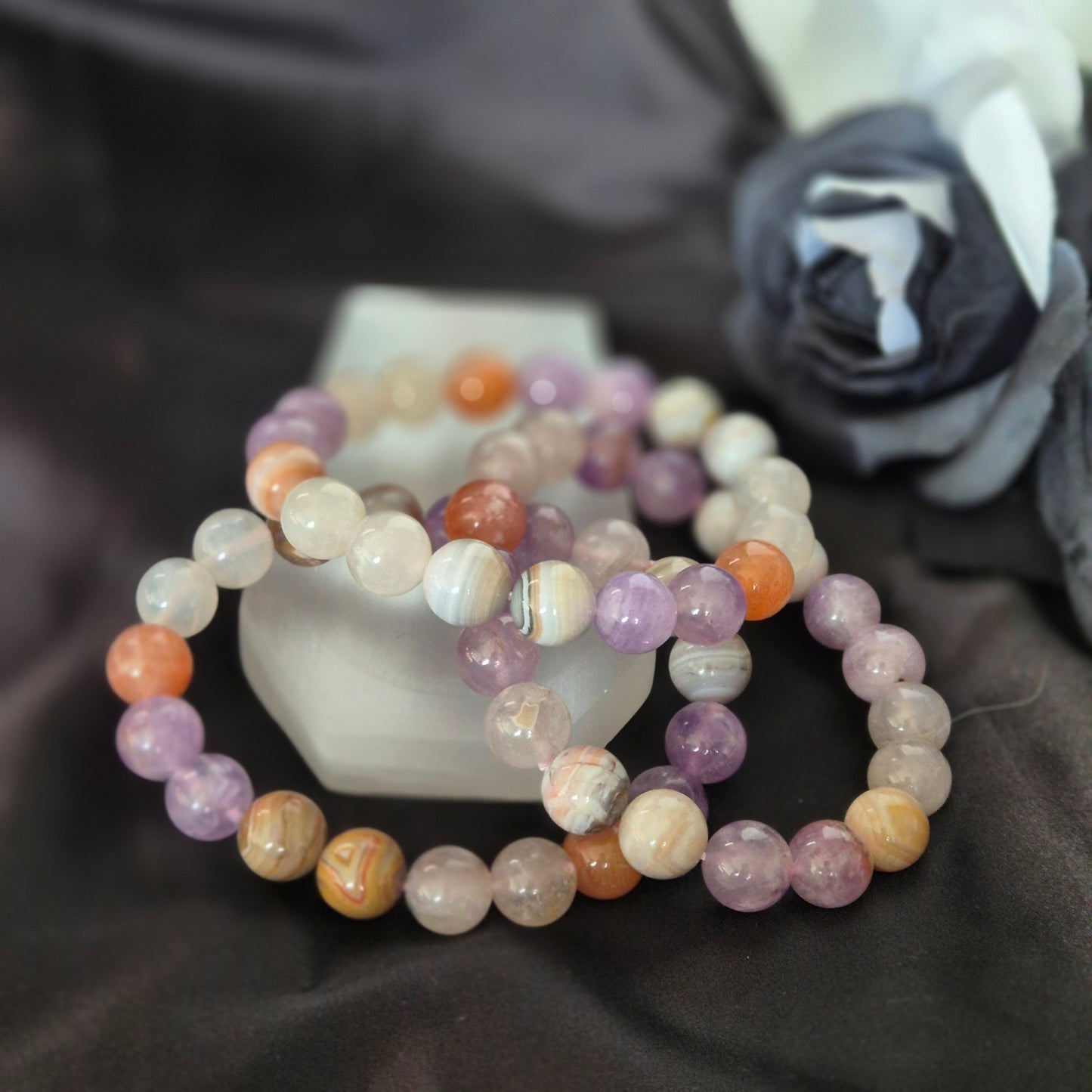 Amethist / agate mix bracelet