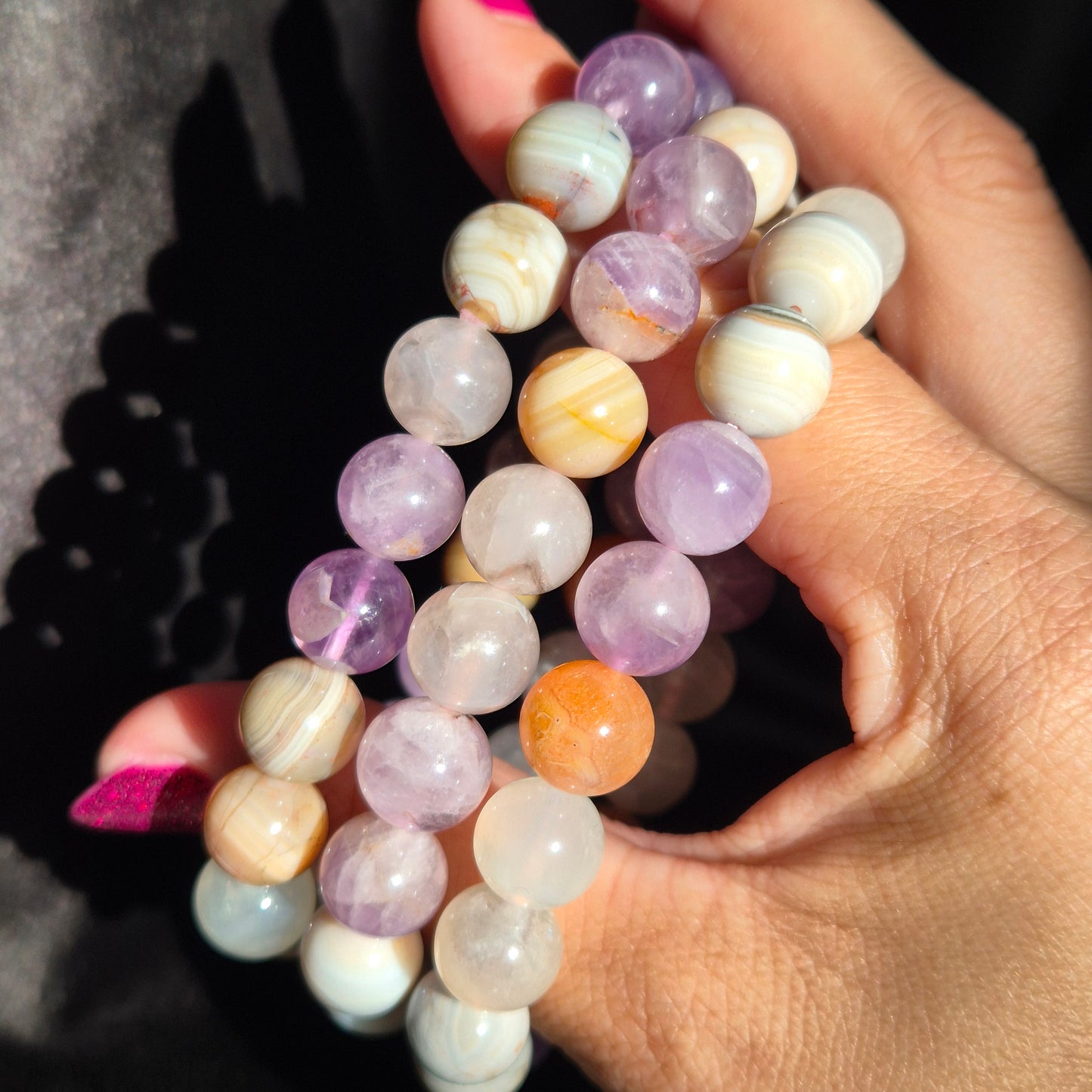 Amethist / agate mix bracelet