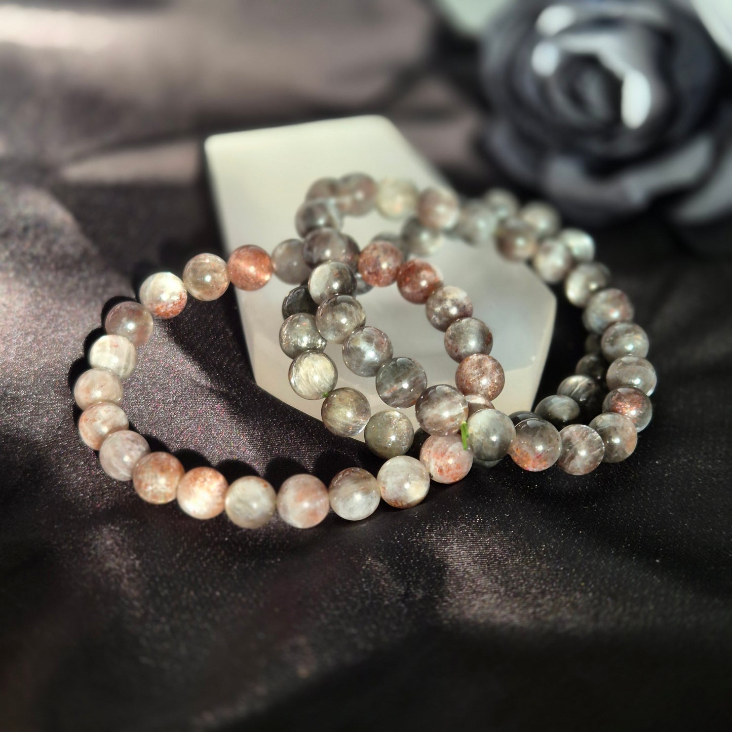 Green / Red sunstone mix bracelet