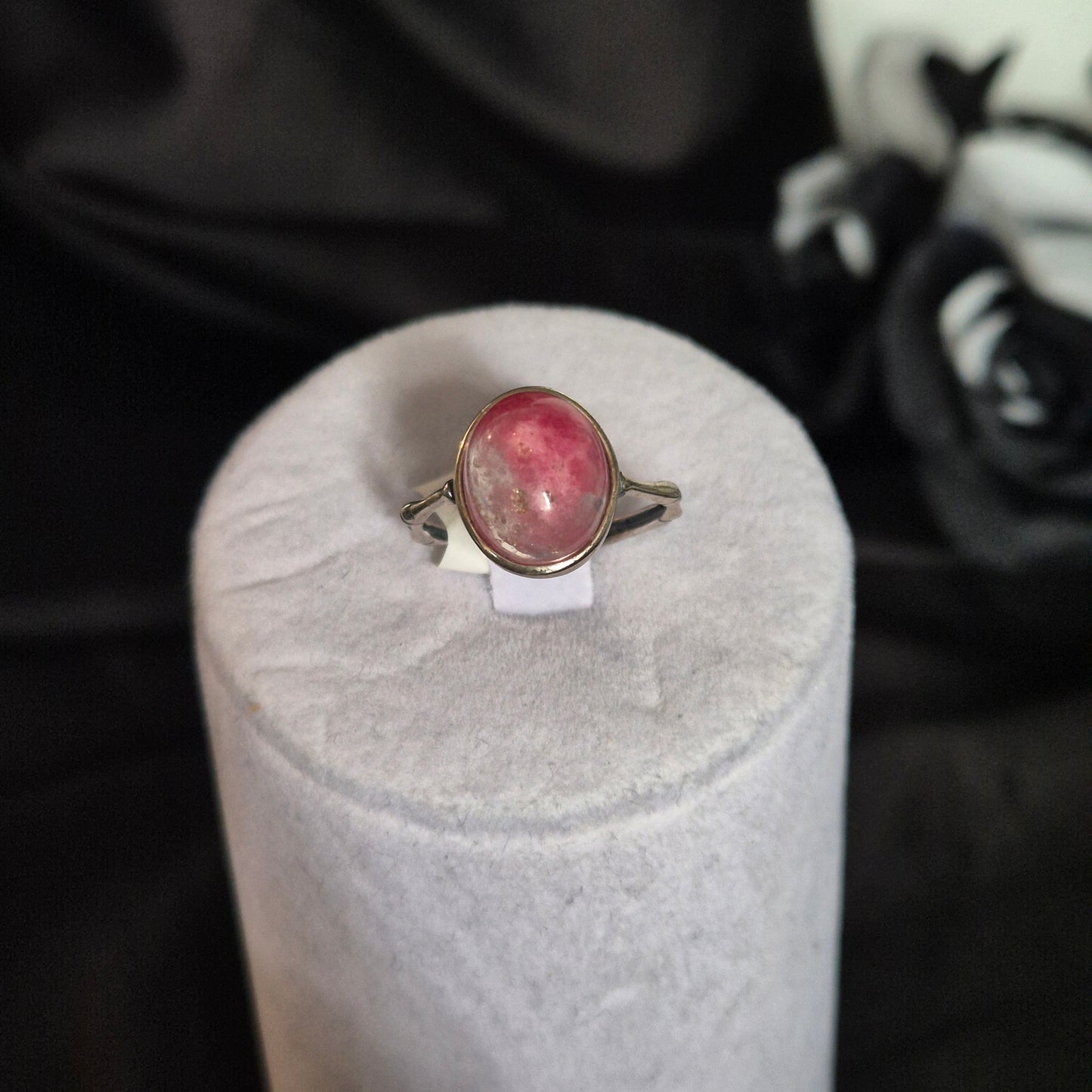 "Ice" Rhodochrosite ring 2