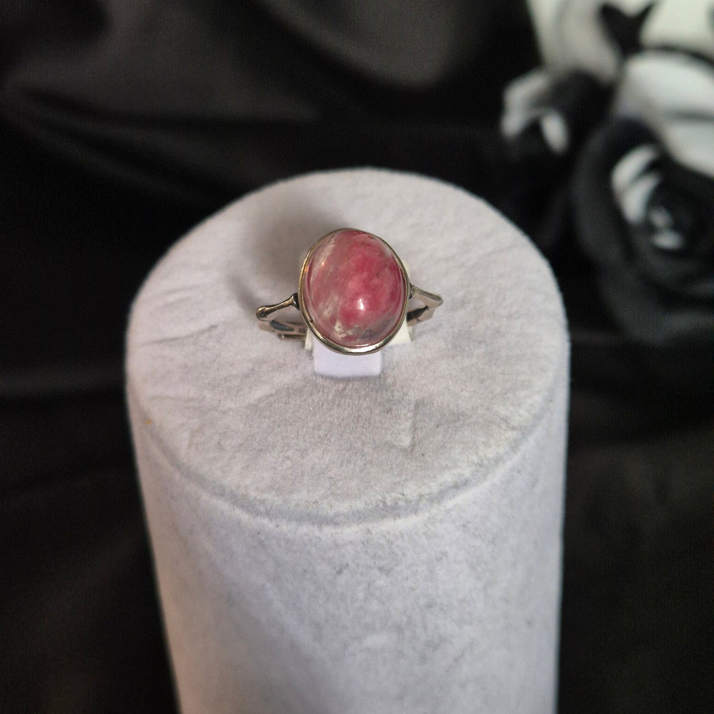 "Ice" Rhodochrosite ring 3
