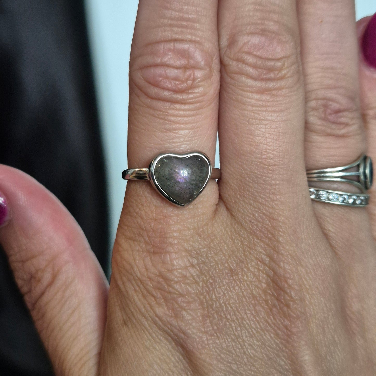"Sunset" Labradorite ring 7