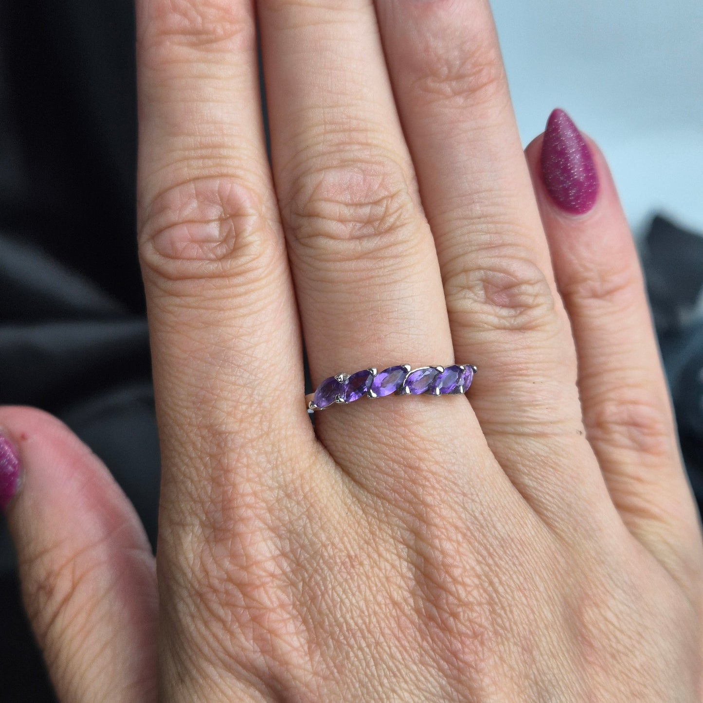 Amethist ring "Leaf"