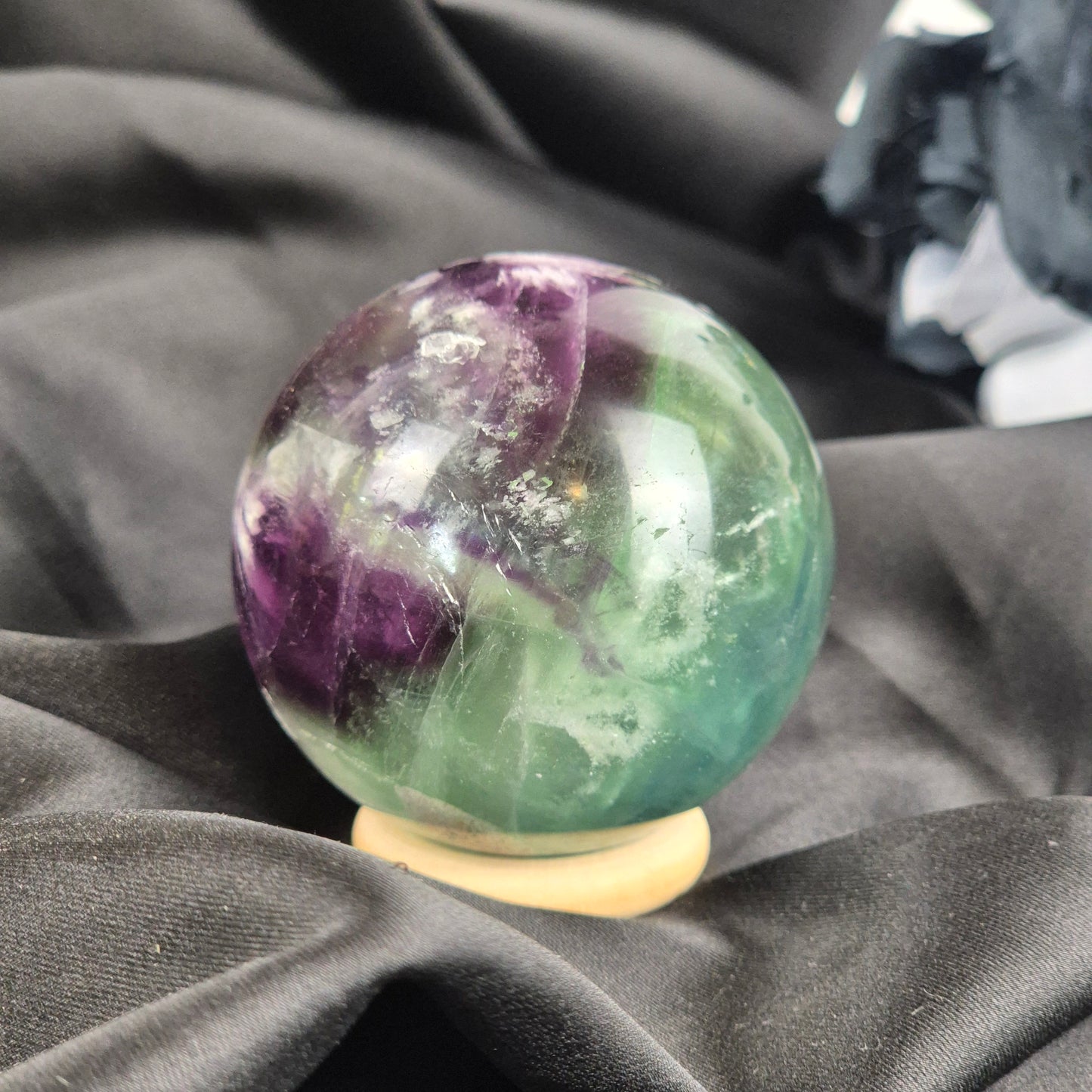 Feather fluorite sphere 3