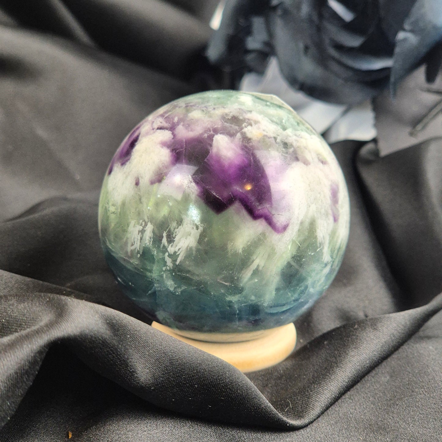 Feather fluorite sphere 4