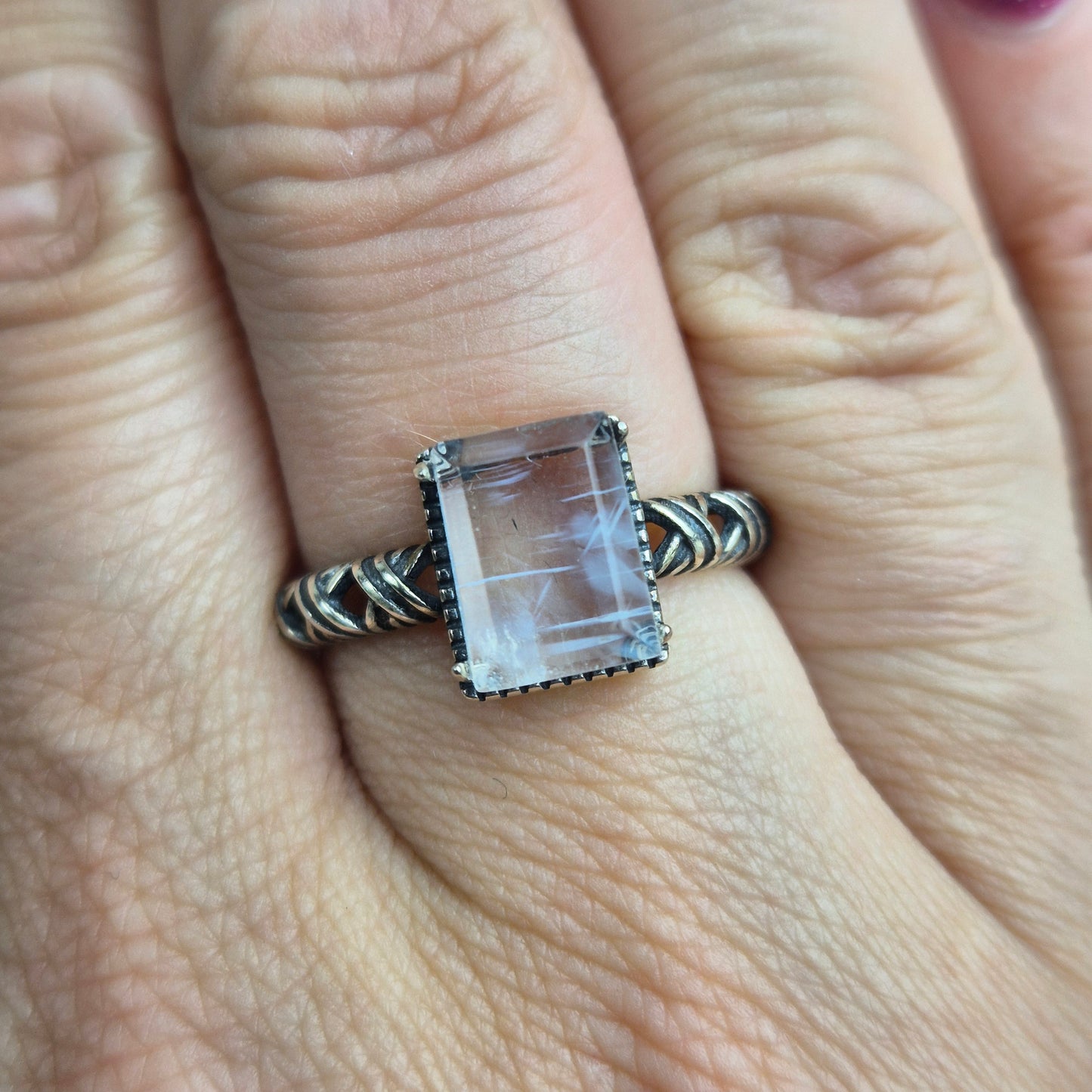 Blue needle quarts ring 3