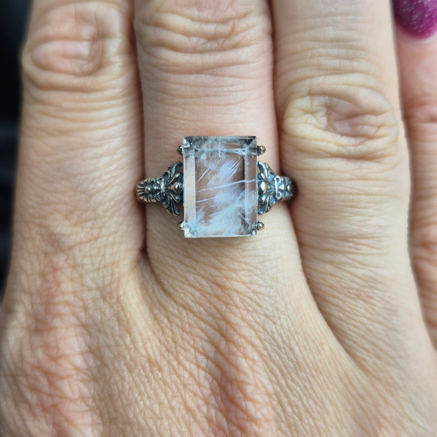 Blue needle quarts ring 4