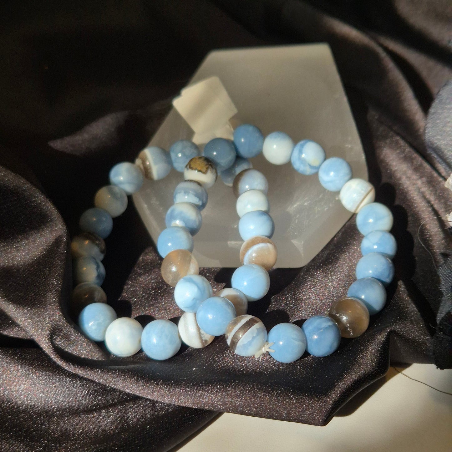 Blue owyhee opal bracelet