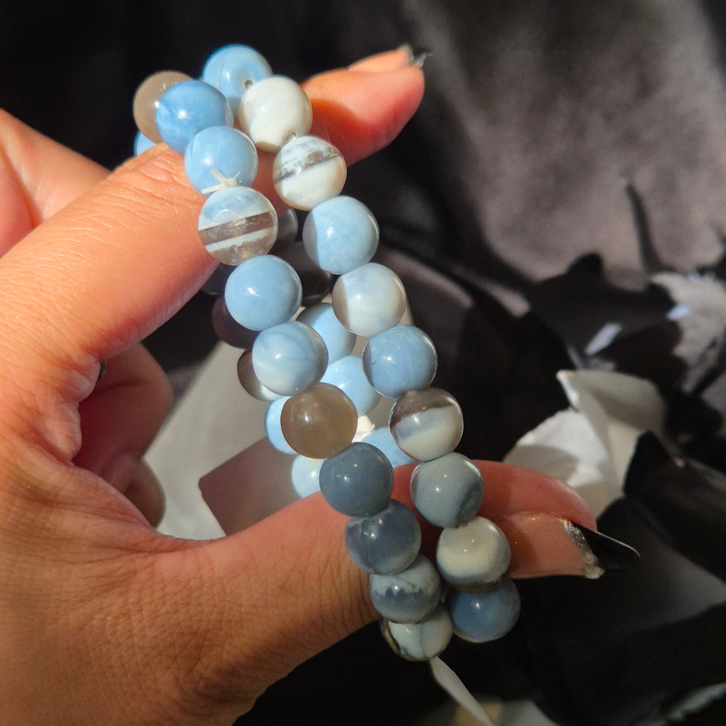 Blue owyhee opal bracelet