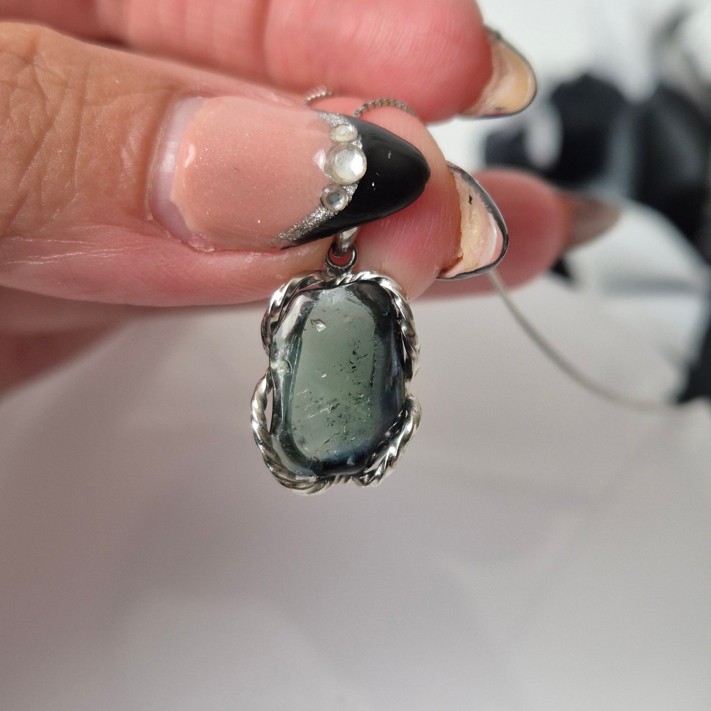 Blue tourmaline necklace