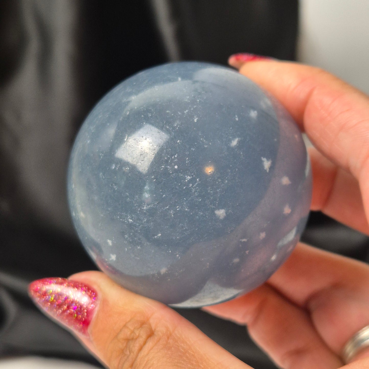Snowflake Angelite sphere 3 (new find)
