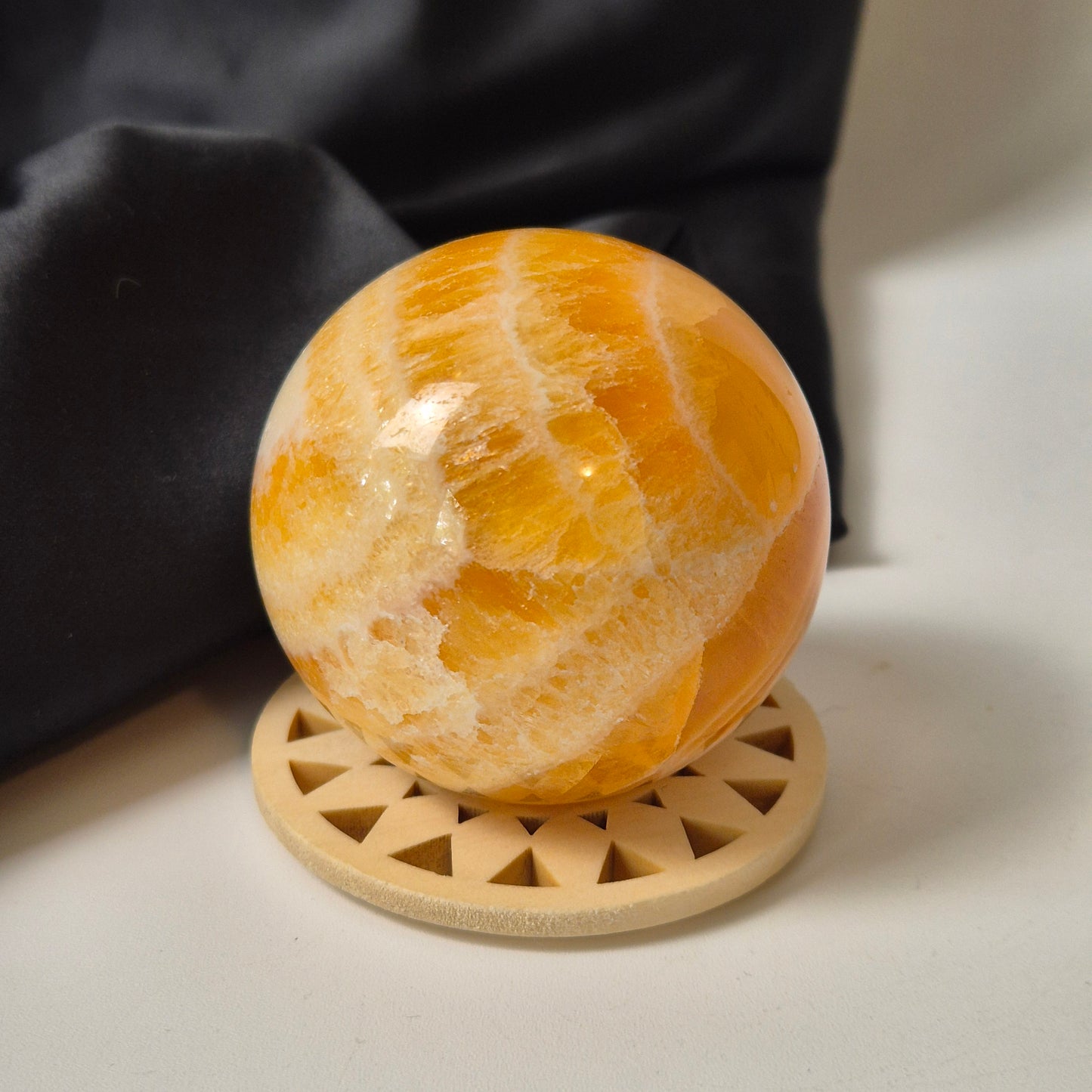 Yellow calcite sphere 3