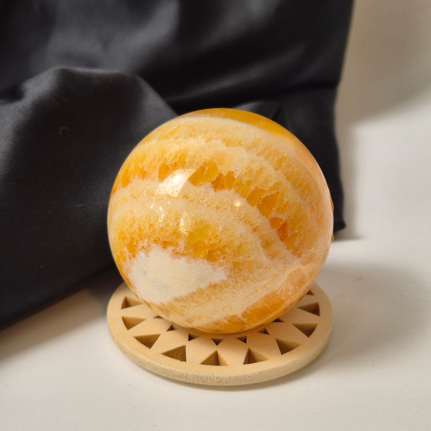 Yellow calcite sphere 3