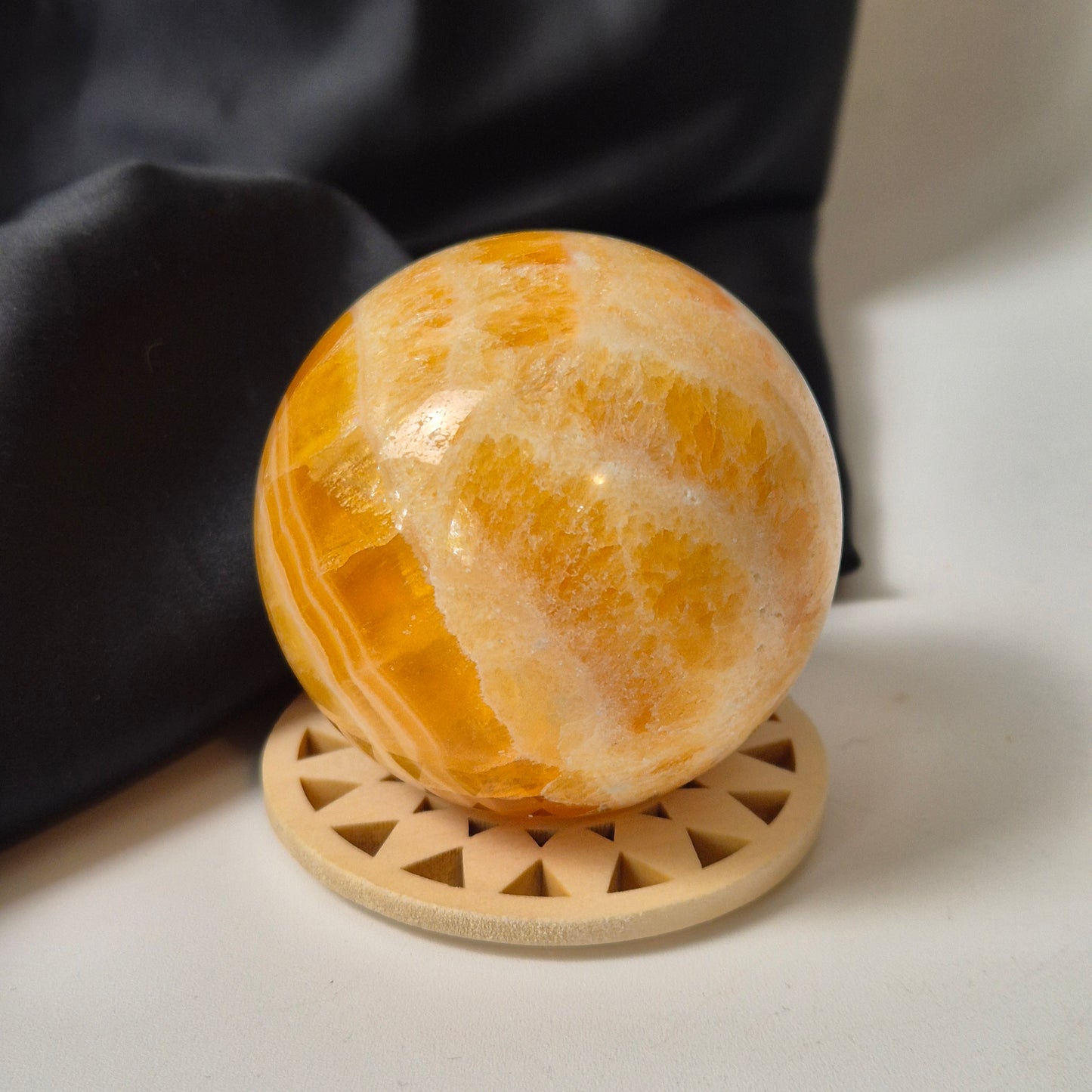 Yellow calcite sphere 6