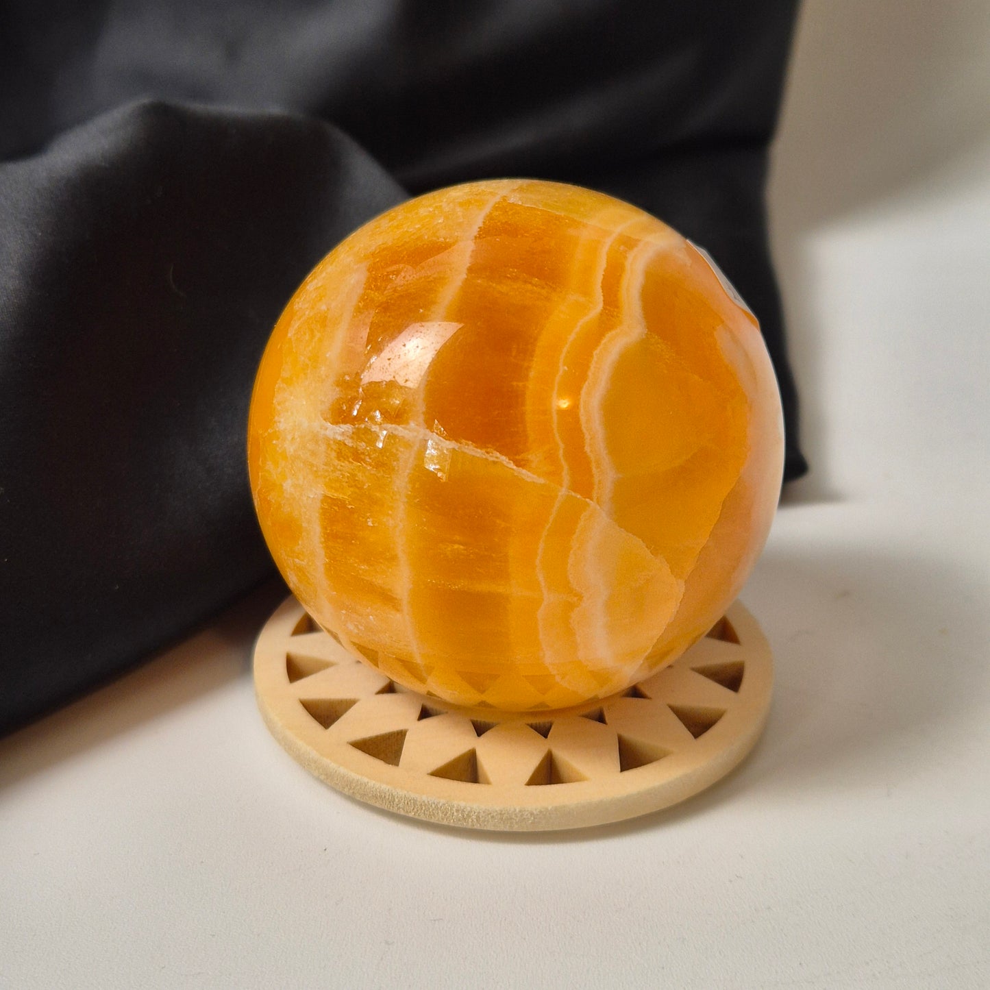 Yellow calcite sphere 7