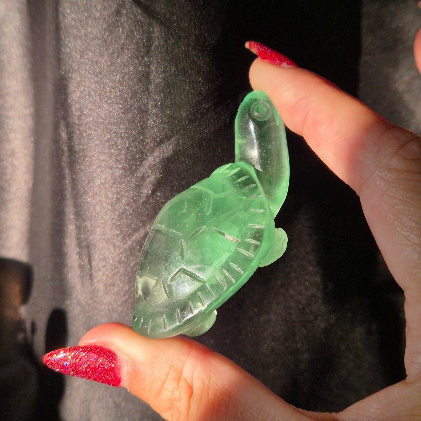Green fluorite turtle 2